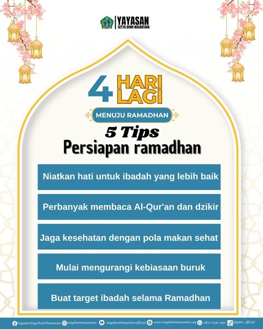 5 Tips Persiapan Ramadhan