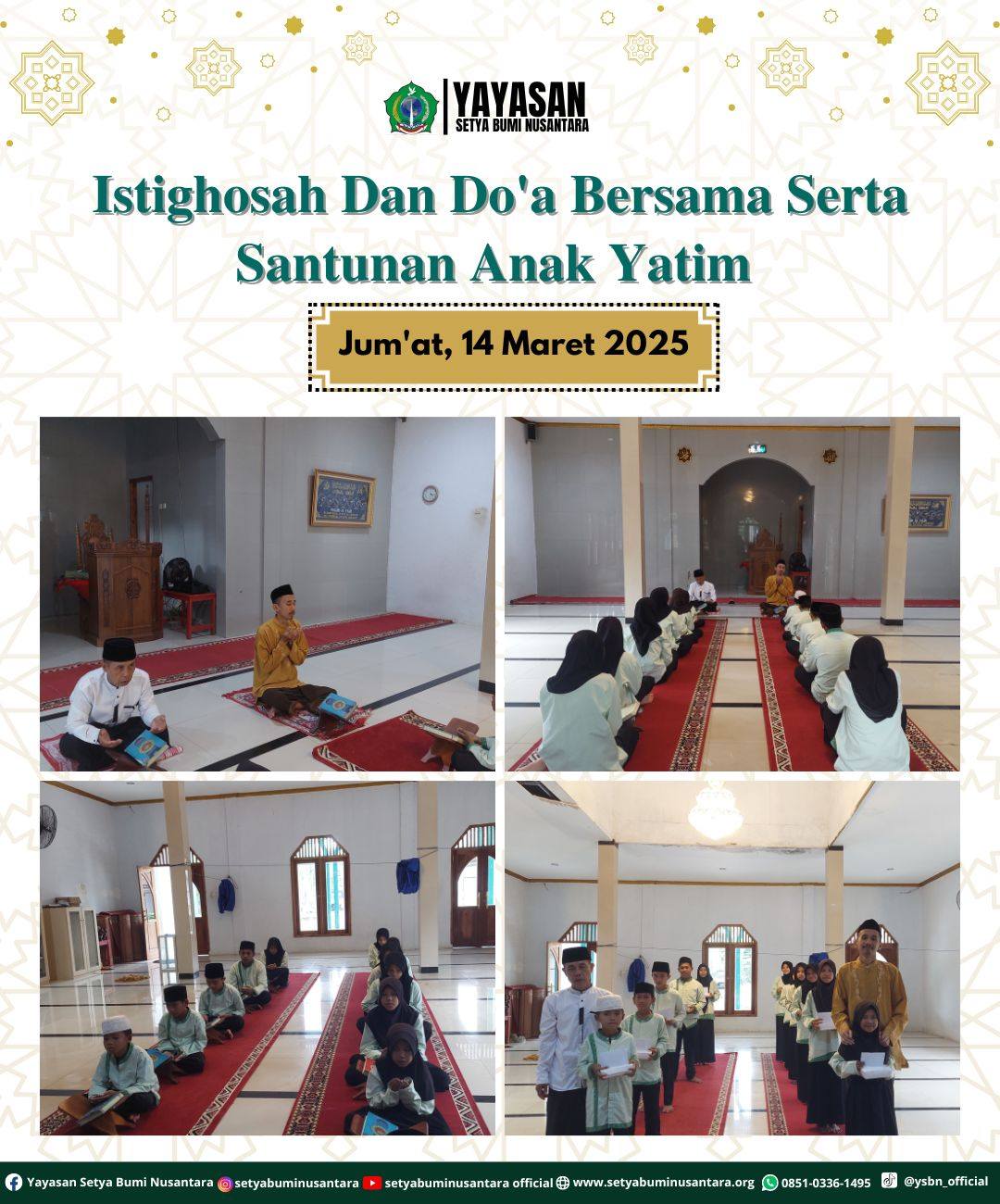 Istighosah & Doa Bersama Serta Santunan Anak Yatim | Jum’at, 14 Maret 2025