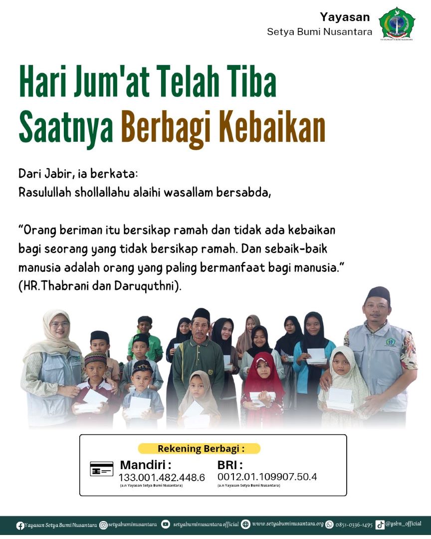 Hari Jum’at Telah Tiba, Saatnya berbagi Kebaikan