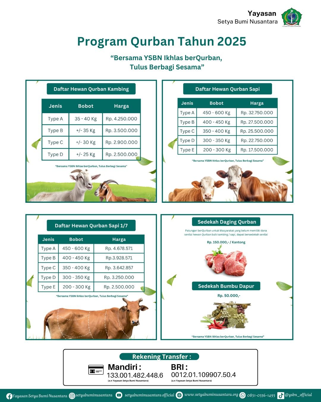 Program Qurban Bersama YSBN Tahun 2025