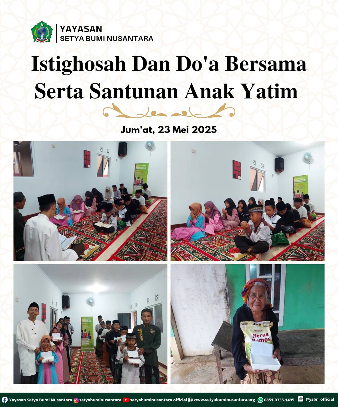 Istighosah dan Doa Bersama Serta Santunan Anak Yatim | Jum’at, 23 Mei 2025