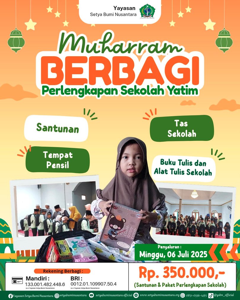 Muharrom Berbagi Perlengkapan Sekolah Yatim