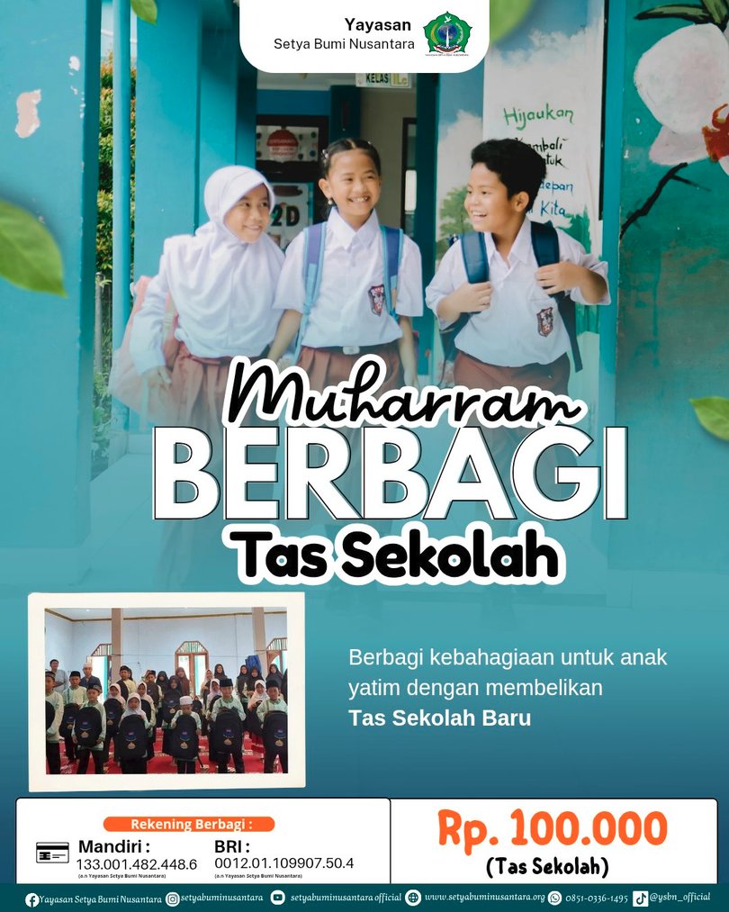 Muharram Berbagi Tas Sekolah