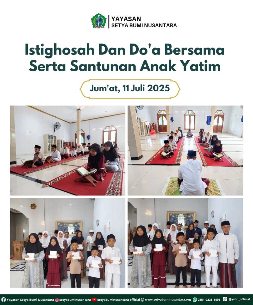 Istighosah dan Doa Bersama Serta Santunan Anak Yatim | Jum’at, 11 Juli 2025