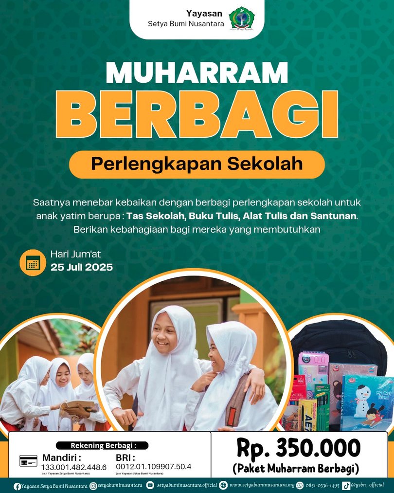 Muharram Berbagi Perlengkapan Sekolah