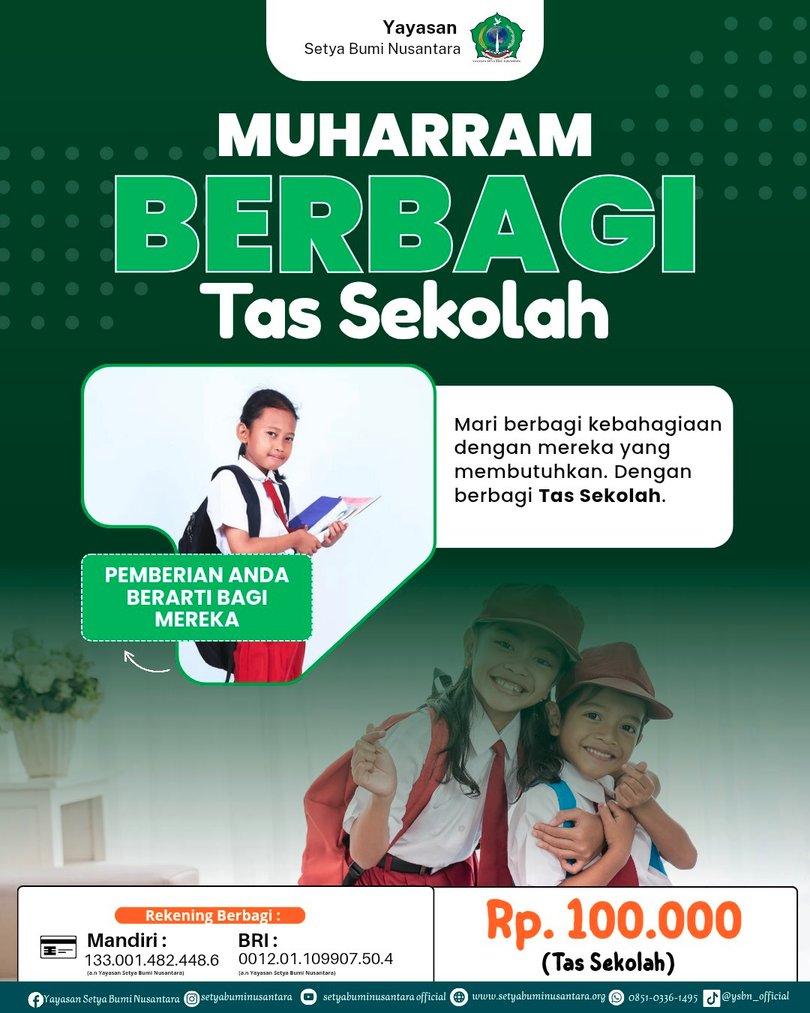 Muharram Berbagi Tas Sekolah