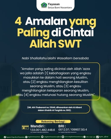 4 Amalan Yang Paling Dicintai Allah SWT