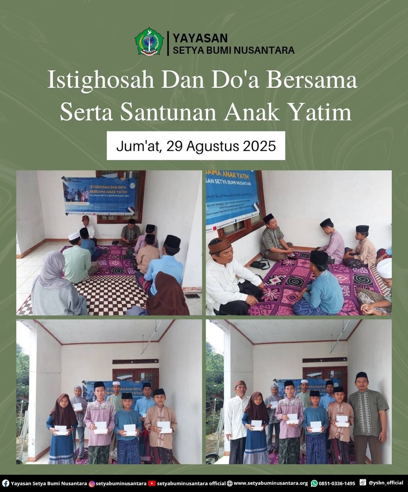 Istighosah dan Doa Bersama Serta Santunan Anak Yatim | Jum’at, 29 Agustus 2025