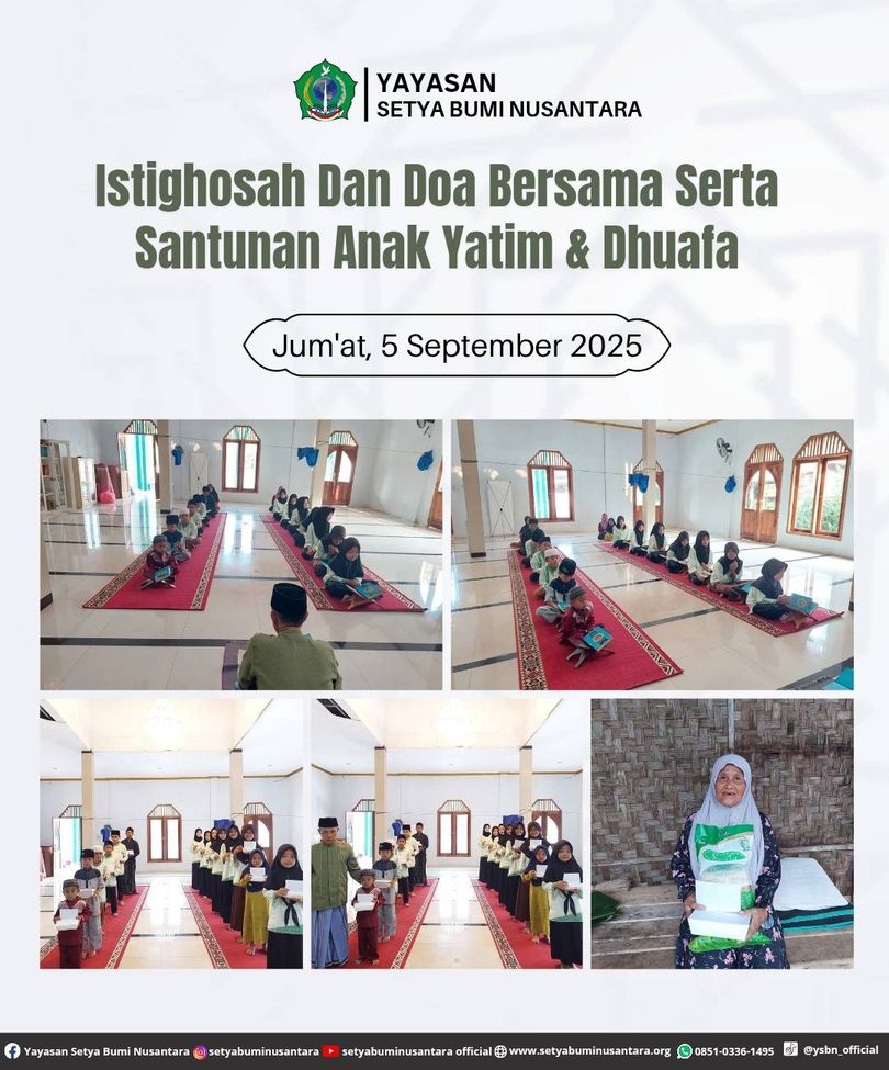 Istighosah dan Doa Bersama Serta Santunan Anak Yatim dan Dhuafa | Jum’at, 5 September 2025