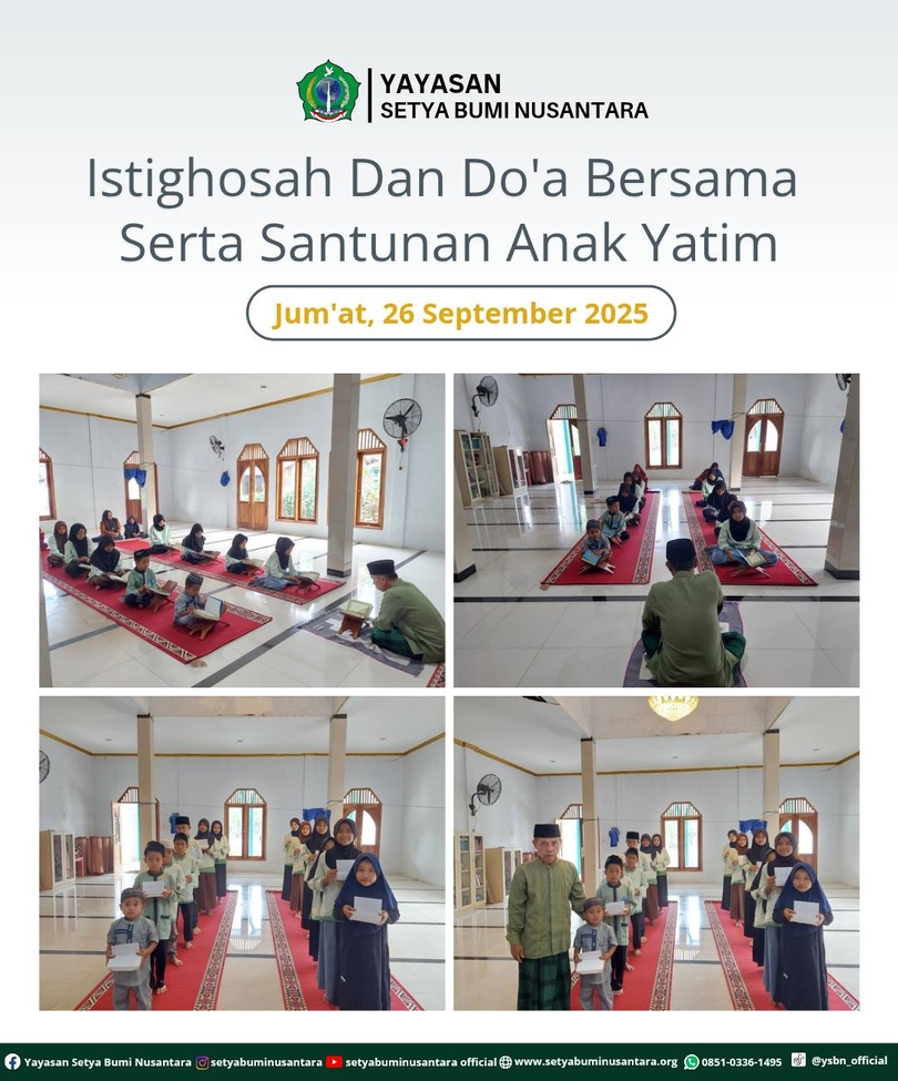 Istighosah dan Doa Bersama Serta Santunan Anak Yatim | Jum’at, 26 September 2025