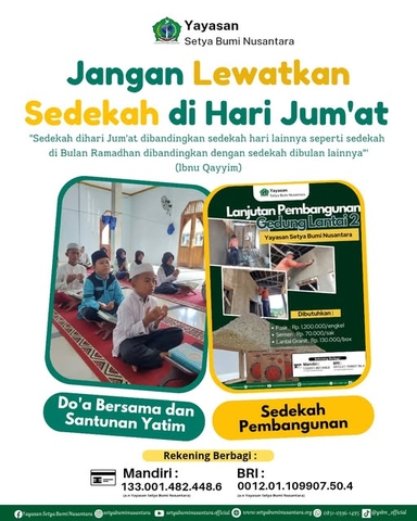 Jangan Lewatkan Sedekah di Hari Jum’at