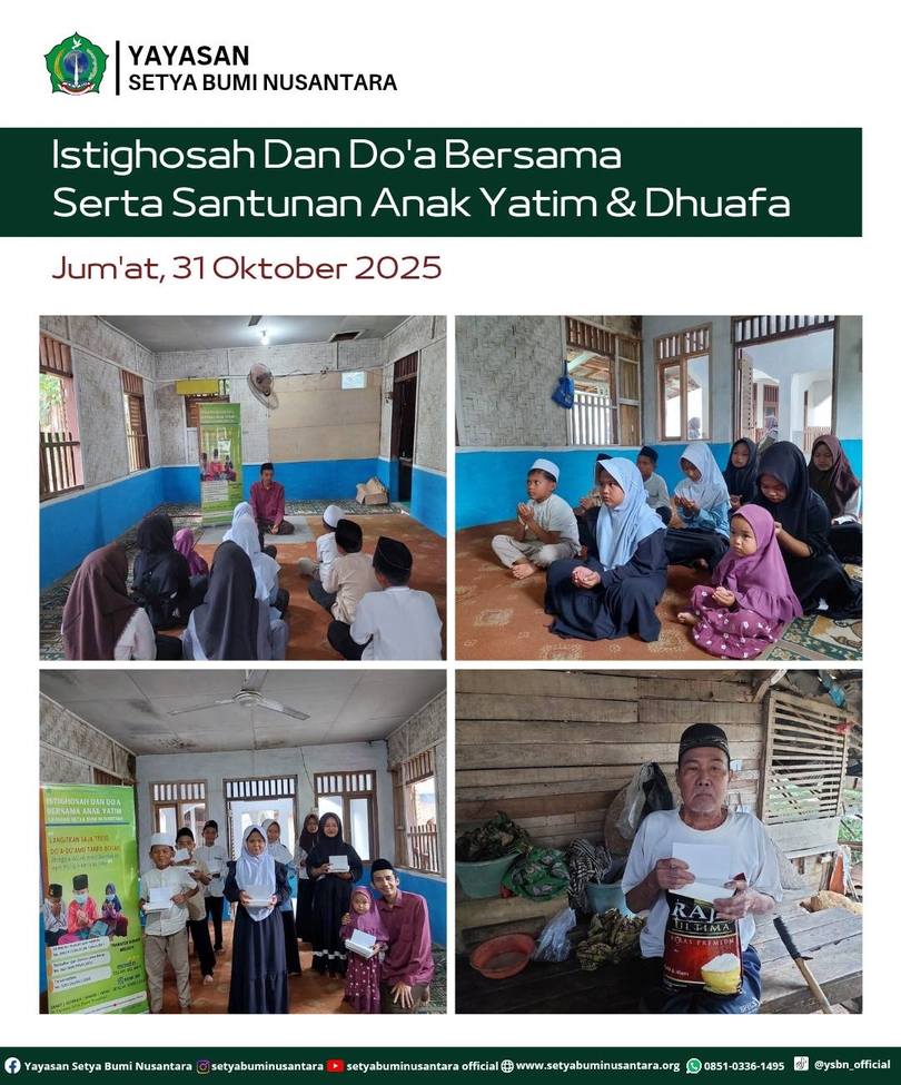 Istighosah dan Doa Bersama Serta Santunan Anak Yatim & Dhua’fa | Jum’at, 31 Oktober 2025