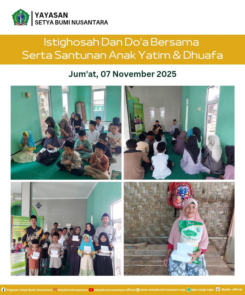 Istighosah dan Doa Bersama Serta Santunan Anak Yatim & Dhua’fa | Jum’at, 7 November 2025