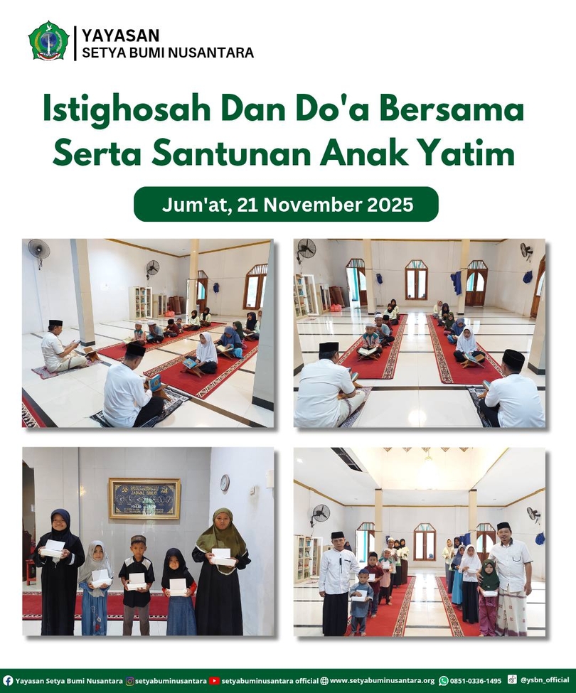 Istighosah dan Doa Bersama Serta Santunan Anak Yatim | Jum’at, 21 November 2025