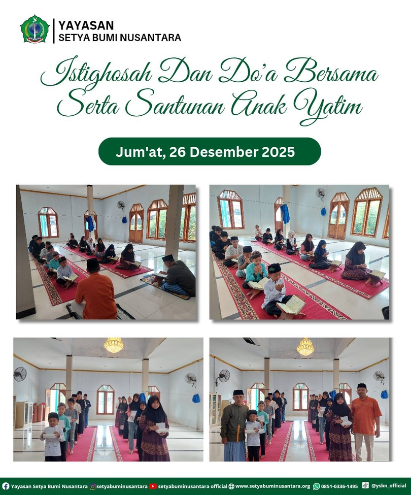 Istighosah dan Doa Bersama Serta Santunan Anak Yatim | Jum’at, 26 Desember 2025