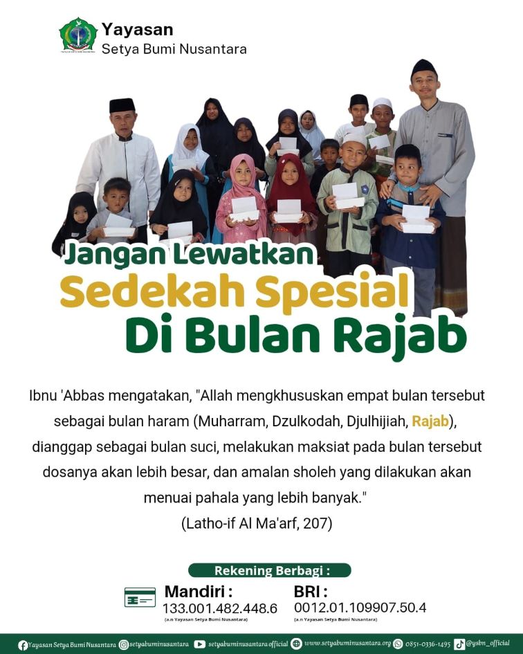 Jangan lewatkan Sedekah Spesial di Bulan Rajab