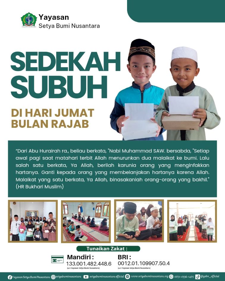 Sedekah Shubuh di Hari Jum’at di Bulan Rajab