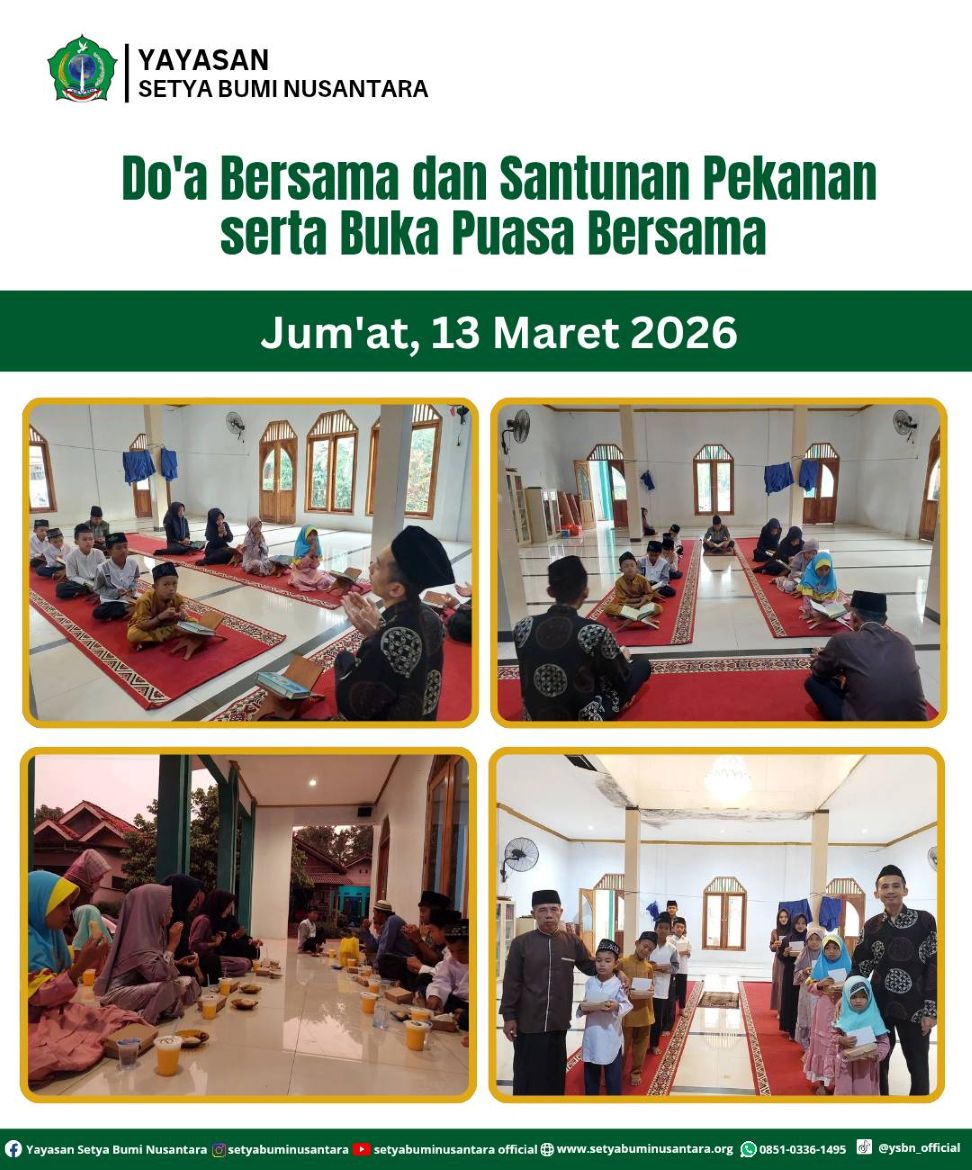 Do’a Bersama dan Santunan Pekanan Serta Buka Puasa Bersama | Jum’at, 13 Maret 2026