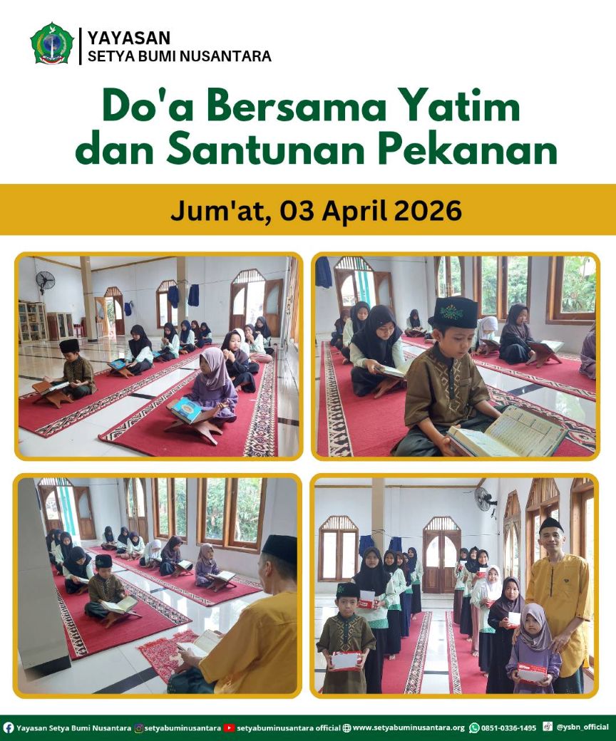 Do’a Bersama dan Santunan Pekanan | Jum’at, 3 April 2026