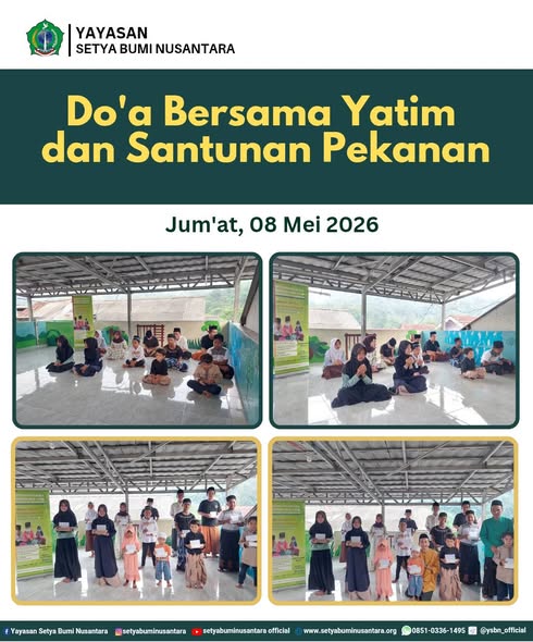 Doa Bersama Yatim dan Santunan Pekanan | Jum’at, 8 Mei 2026