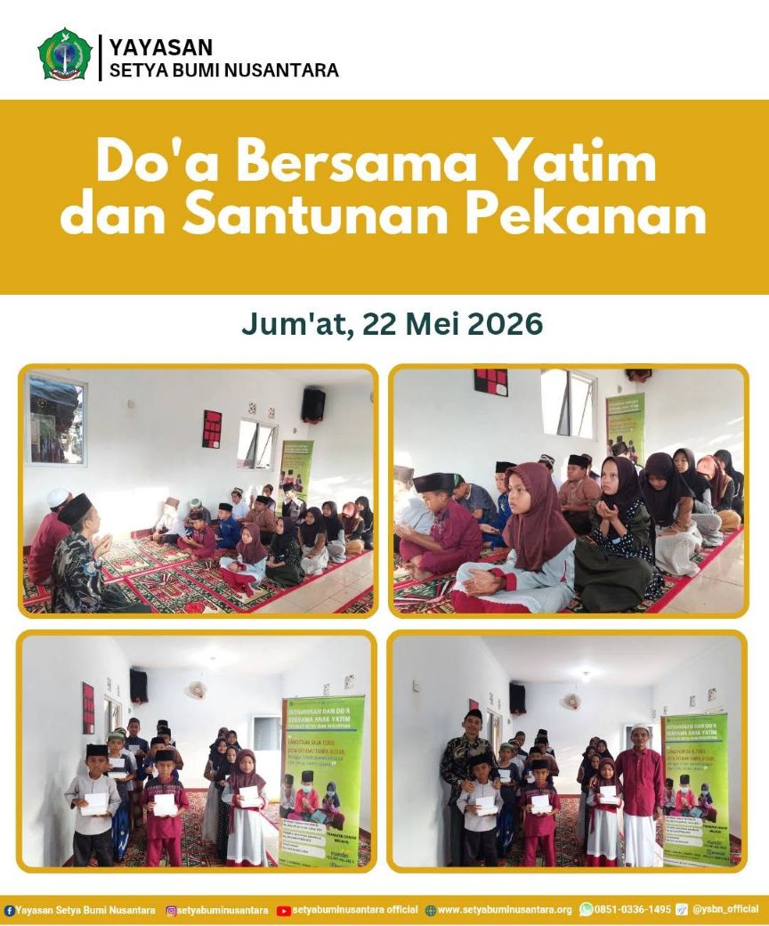 Doa Bersama Yatim dan Santunan Pekanan | Jum’at, 5 Juni 2026