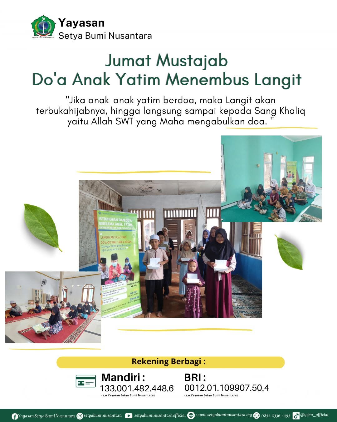 Jum’at Mustajab Do’a Anak Yatim Menembus Langit